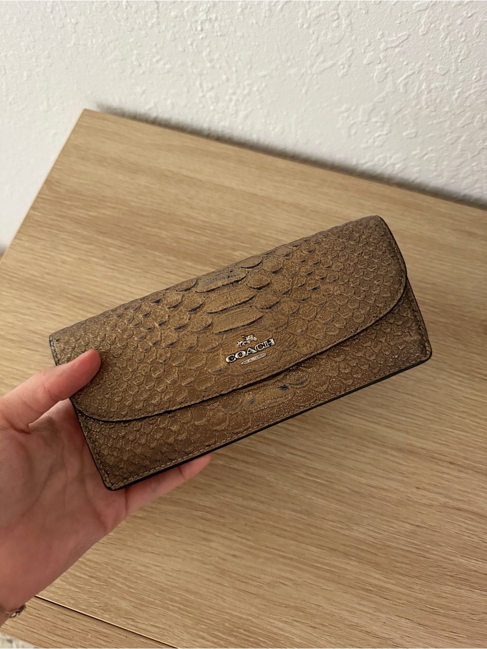 Coach metallic exotic soft wallet
